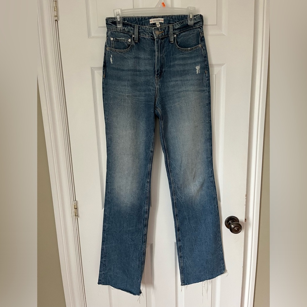 GUESS high waisted straight leg jeans